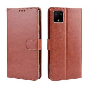 Retro Crazy Horse Texture Horizontal Flip Leather Case for Google Pixel 4 , with Holder & Card Slots & Photo Frame(Brown)