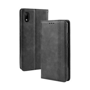 Magnetic Buckle Retro Crazy Horse Texture Horizontal Flip Leather Case for Wiko Jerry 4, with Holder & Card Slots & Photo Frame(Black)