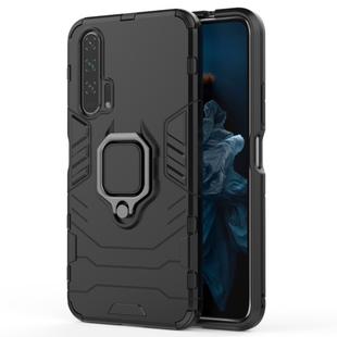 PC + TPU Shockproof Protective Case with Magnetic Ring Holder for Huawei Honor 20 Pro(Black)