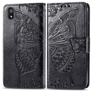 Butterfly Love Flowers Embossing Horizontal Flip Leather Case For Xiaomi Redmi 7A with Holder & Card Slots & Wallet & Lanyard(Black)