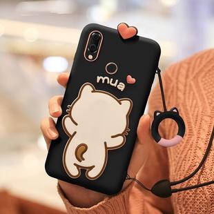 Full Package Anti-falling Silicone Case for Huawei Nova 3（Little White Cat）(Black)