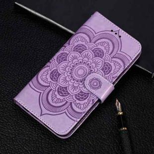 For iPhone 11 Mandala Embossing Pattern Horizontal Flip Leather Case, with Holder & Card Slots & Wallet & Photo Frame & Lanyard(Purple)