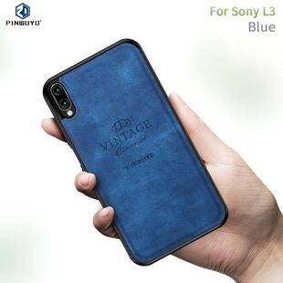PINWUYO Shockproof Waterproof Full Coverage TPU + PU cloth+Anti-shock cotton Protective Case  for Sony Xperia L3(Blue)