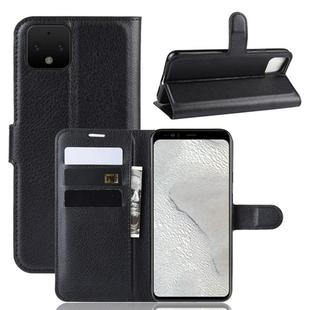 Litchi Texture Horizontal Flip Leather Case for Google Pixel 4, with Wallet & Holder & Card Slots(black)