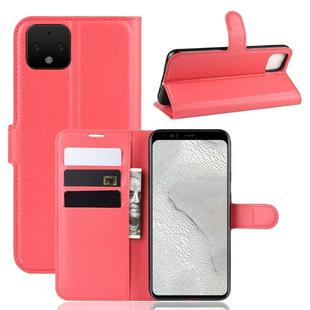 Litchi Texture Horizontal Flip Leather Case for Google Pixel 4, with Wallet & Holder & Card Slots(red)