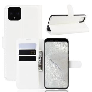 Litchi Texture Horizontal Flip Leather Case for Google Pixel 4 XL, with Wallet & Holder & Card Slots(white)