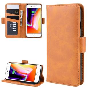 For iPhone SE 2022 / SE 2020 / 8 / 7 Dual-side Magnetic Buckle Horizontal Flip Leather Case with Holder & Card Slots & Wallet & Photo Frame(Yellow)