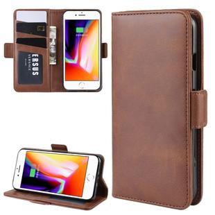 For iPhone SE 2022 / SE 2020 / 8 / 7 Dual-side Magnetic Buckle Horizontal Flip Leather Case with Holder & Card Slots & Wallet & Photo Frame(Brown)