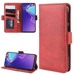 Dual-side Magnetic Buckle Horizontal Flip Leather Case for Galaxy M20, with Holder & Card Slots & Wallet & Photo Frame(Red)