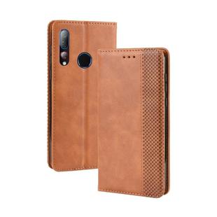Magnetic Buckle Retro Crazy Horse Texture Horizontal Flip Leather Case for HTC Desire 19+(Desire 19 Plus) , with Holder & Card Slots & Photo Frame(Brown)