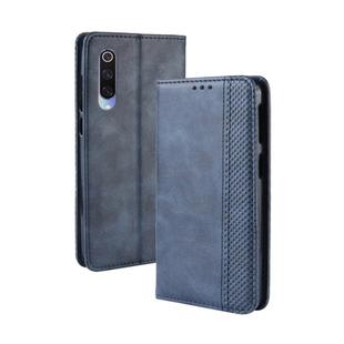 Magnetic Buckle Retro Crazy Horse Texture Horizontal Flip Leather Case for Xiaomi Mi CC9/Xiaomi Mi CC9mt Meitu Edition , with Holder & Card Slots & Photo Frame(Blue)