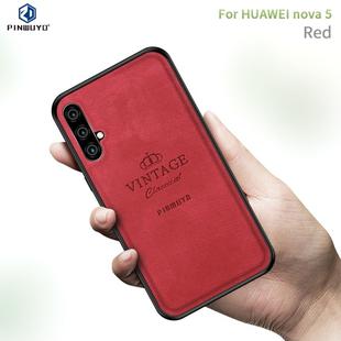 PINWUYO Shockproof Waterproof Full Coverage PC + TPU + Skin Protective Case  for Huawei Nova5(Red)