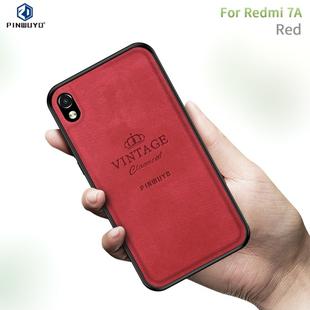 PINWUYO Shockproof Waterproof Full Coverage PC + TPU + Skin Protective Case  for Xiaomi RedMi 7A(Red)