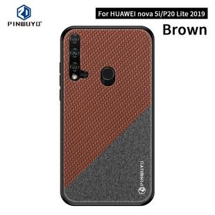 PINWUYO Honors Series Shockproof PC + TPU Protective Case for Huawei Nova 5i / P20 Lite 2019(Brown)