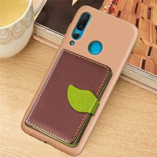 Litchi Pattern Card Bag Wallet Bracket + TPU Phone Case with Card Slot Wallet Bracket Function For Huawei Nove 4(Brown)