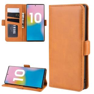 Dual-side Magnetic Buckle Horizontal Flip Leather Case for Galaxy Note 10 Pro, with Holder & Card Slots & Wallet & Photo Frame(Yellow)