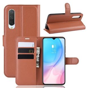 Litchi Texture Horizontal Flip Leather Case for Xiaomi Mi CC9, with Wallet & Holder & Card Slots(Brown)