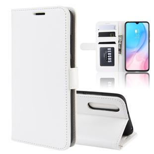 R64 Texture Single Fold Horizontal Flip Leather Case for MI CC9, with Holder & Card Slots & Wallet(white)