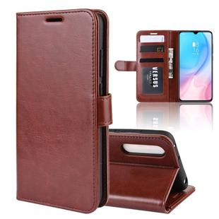 R64 Texture Single Fold Horizontal Flip Leather Case for MI CC9, with Holder & Card Slots & Wallet(Brown)