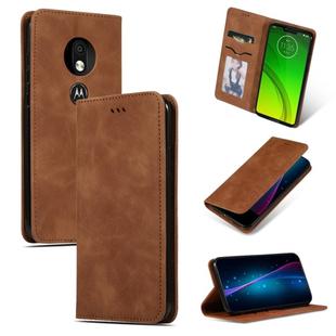 Retro Skin Feel Business Magnetic Horizontal Flip Leather Case for Moto G7 Power European version(Brown)