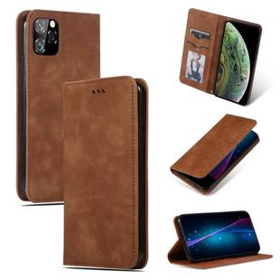 For iPhone 11 Pro Retro Skin Feel Business Magnetic Horizontal Flip Leather Case(Brown)