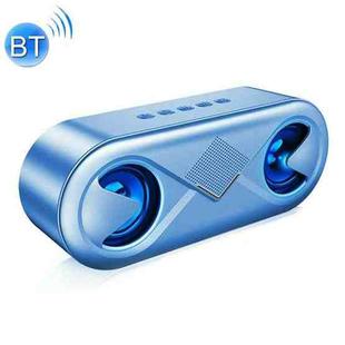 S6 10W Portable Bluetooth 5.0 Wireless Stereo Bass Hifi Speaker, Support TF Card AUX USB Handsfree with Flash LED(Blue)