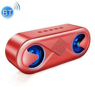 S6 10W Portable Bluetooth 5.0 Wireless Stereo Bass Hifi Speaker, Support TF Card AUX USB Handsfree with Flash LED(Red)