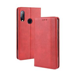 Magnetic Buckle Retro Crazy Horse Texture Horizontal Flip Leather Case for HTC U19E , with Holder & Card Slots & Photo Frame(Red)