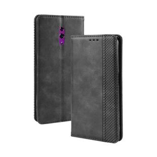 Magnetic Buckle Retro Crazy Horse Texture Horizontal Flip Leather Case for OPPO Reno , with Holder & Card Slots & Photo Frame(Black)