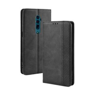 Magnetic Buckle Retro Crazy Horse Texture Horizontal Flip Leather Case for OPPO Reno 10x Zoom / Reno 5G , with Holder & Card Slots & Photo Frame(Black)