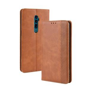 Magnetic Buckle Retro Crazy Horse Texture Horizontal Flip Leather Case for OPPO Reno 10x Zoom / Reno 5G , with Holder & Card Slots & Photo Frame(Brown)