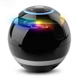 T&G A18 Ball Bluetooth Speaker with LED Light Portable Wireless Mini Speaker Mobile Music MP3 Subwoofer Support TF (Black) 
