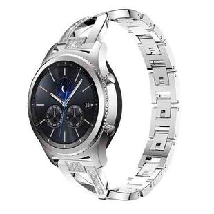 For Samsung GearS3 / Ticwatch Pro / HUAWEI GT Universal 22mm Metal Diamond Strap(Silver)