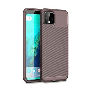 Beetle Series Carbon Fiber Texture Shockproof TPU Case for Google Pixel 4XL(Brown)