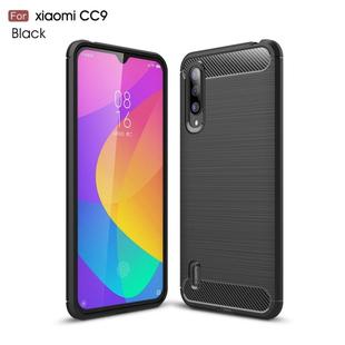 Brushed Texture Carbon Fiber TPU Case for  Xiaomi Mi CC9(Black)