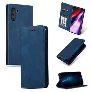 Retro Skin Feel Business Magnetic Horizontal Flip Leather Case for Galaxy Note 10(Navy Blue)