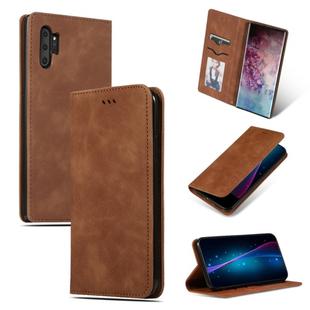 Retro Skin Feel Business Magnetic Horizontal Flip Leather Case for Galaxy Note 10 Pro(Brown)