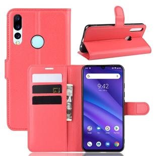 Litchi Texture Horizontal Flip Leather Case for Umidigi A5 Pro, with Wallet & Holder & Card Slots(red)