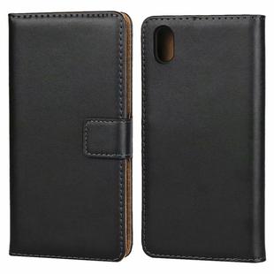 Leather Horizontal Flip Holster for Xiaomi Redmi 7A with Magnetic Clasp and Bracket and Card Slot and Wallet(Black)