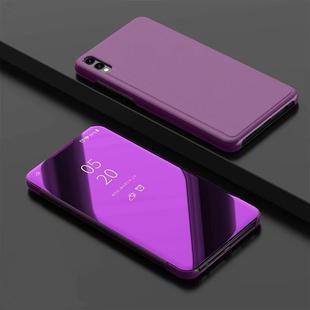 Electroplating Mirror Horizontal Flip PU Leather Case with Holder for Xiaomi Redmi 7A(Purple)