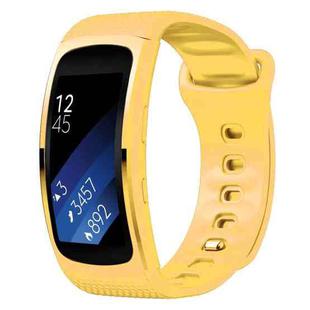 Silicone Watch Band for Samsung Gear Fit2 SM-R360, Wrist Strap Size:126-175mm(Yellow)