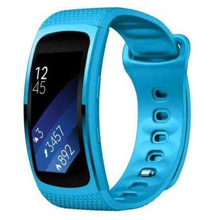 Silicone Watch Band for Samsung Gear Fit2 SM-R360, Wrist Strap Size:150-213mm(Light Blue)