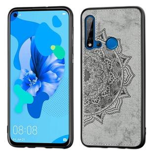 Embossed Mandala pattern PC + TPU + Fabric Phone Case for Huawei P20 Lite (2019) / Nova 5i,with Lanyard & Magnetic(Gray)