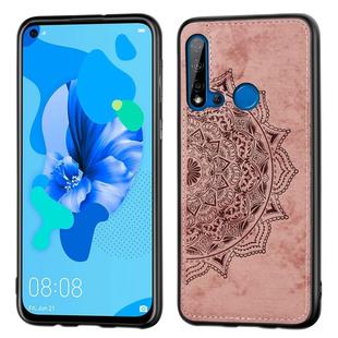 Embossed Mandala pattern PC + TPU + Fabric Phone Case for Huawei P20 Lite (2019) / Nova 5i,with Lanyard & Magnetic(Rose Gold)