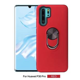 360 Rotary Multifunctional Stent PC+TPU Case for Huawei P30 Pro , with Magnetic Invisible Holder(Red)