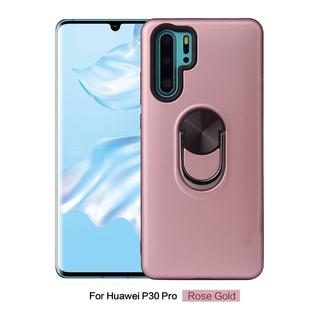 360 Rotary Multifunctional Stent PC+TPU Case for Huawei P30 Pro , with Magnetic Invisible Holder(Rose Gold)