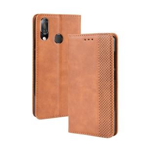 Magnetic Buckle Retro Crazy Horse Texture Horizontal Flip Leather Case for Vodafone Smart X9  , with Holder & Card Slots & Photo Frame(Brown)