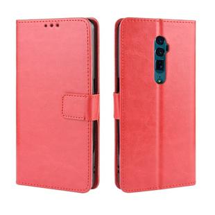 Retro Crazy Horse Texture Horizontal Flip Leather Case for OPPO Reno 10x Zoom / Reno 5G   , with Holder & Card Slots & Photo Frame(Red)