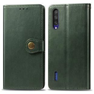 Retro Solid Color Leather Buckle Mobile Phone Protection Leather Case with Photo Frame & Card Slot & Wallet & Bracket Function for Xiaomi CC9(Green)