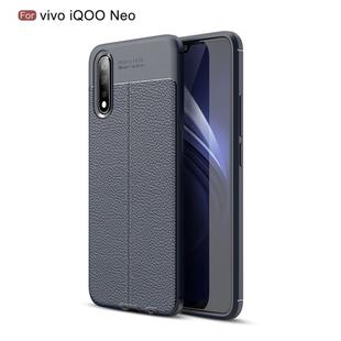 Litchi Texture TPU Shockproof Case for VIVO iQOO Neo(Navy Blue)